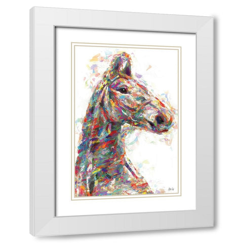 Horse in Color White Modern Wood Framed Art Print with Double Matting by Fay, Mela