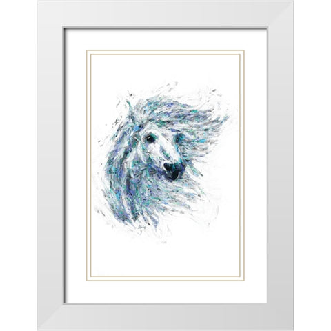 Horse in Blue I White Modern Wood Framed Art Print with Double Matting by Fay, Mela