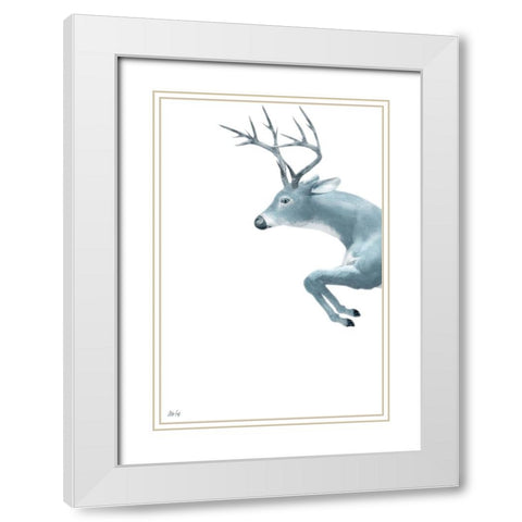Jumping I White Modern Wood Framed Art Print with Double Matting by Fay, Mela