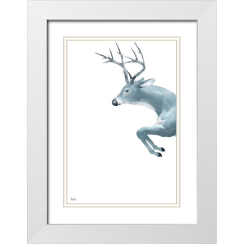 Jumping I White Modern Wood Framed Art Print with Double Matting by Fay, Mela