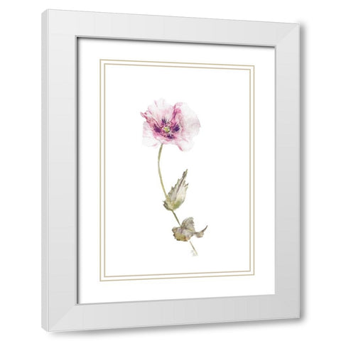 Floral I White Modern Wood Framed Art Print with Double Matting by Fay, Mela