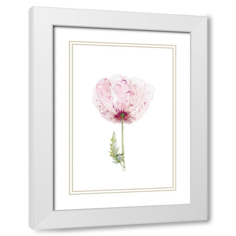 Floral II White Modern Wood Framed Art Print with Double Matting by Fay, Mela