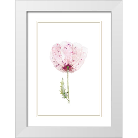 Floral II White Modern Wood Framed Art Print with Double Matting by Fay, Mela