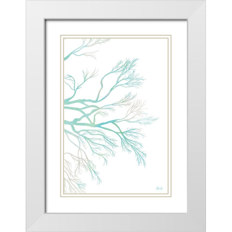 Green Tree II White Modern Wood Framed Art Print with Double Matting by Fay, Mela