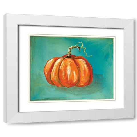 Pumpkin White Modern Wood Framed Art Print with Double Matting by Strong, Molly Susan