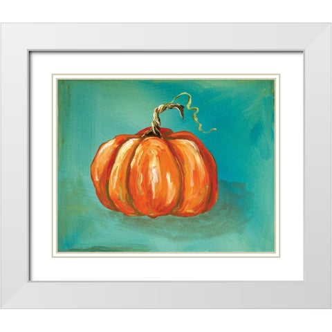 Pumpkin White Modern Wood Framed Art Print with Double Matting by Strong, Molly Susan