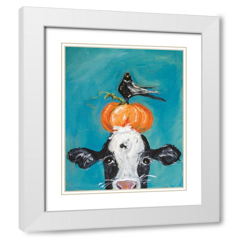Cow and Friends White Modern Wood Framed Art Print with Double Matting by Strong, Molly Susan