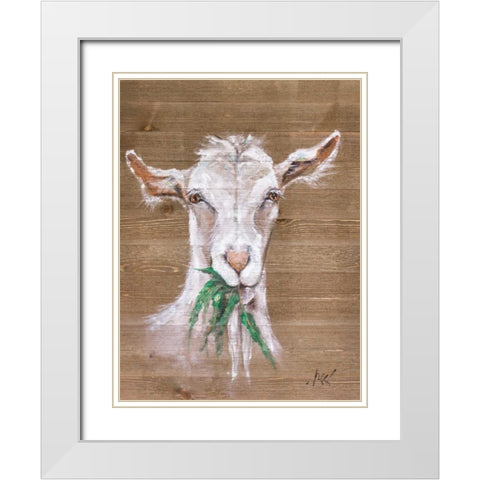 Goat White Modern Wood Framed Art Print with Double Matting by Strong, Molly Susan
