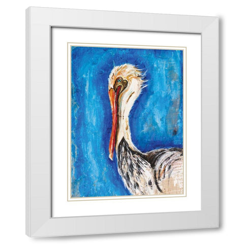 Pelican White Modern Wood Framed Art Print with Double Matting by Strong, Molly Susan