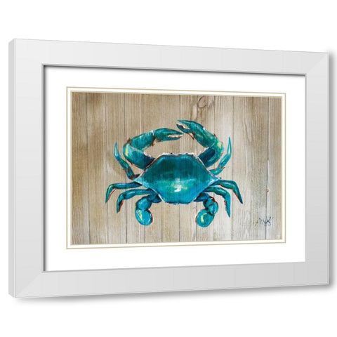 Crab White Modern Wood Framed Art Print with Double Matting by Strong, Molly Susan