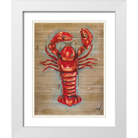 Lobster White Modern Wood Framed Art Print with Double Matting by Strong, Molly Susan
