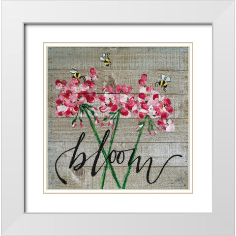 Bloom White Modern Wood Framed Art Print with Double Matting by Strong, Molly Susan
