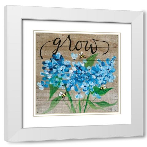 Grow White Modern Wood Framed Art Print with Double Matting by Strong, Molly Susan