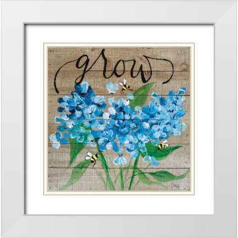 Grow White Modern Wood Framed Art Print with Double Matting by Strong, Molly Susan