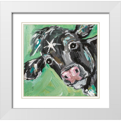 Black Cow White Modern Wood Framed Art Print with Double Matting by Strong, Molly Susan