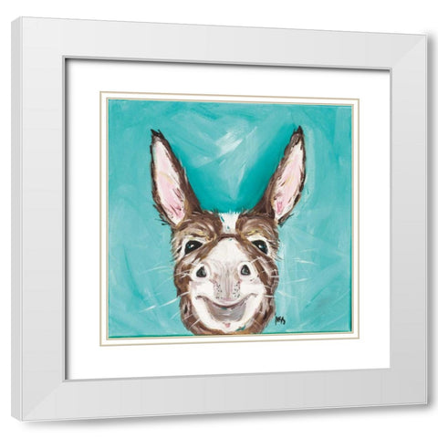 Mr. Donkey White Modern Wood Framed Art Print with Double Matting by Strong, Molly Susan