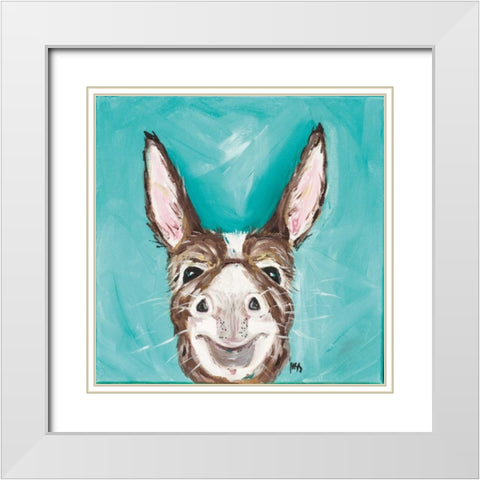 Mr. Donkey White Modern Wood Framed Art Print with Double Matting by Strong, Molly Susan