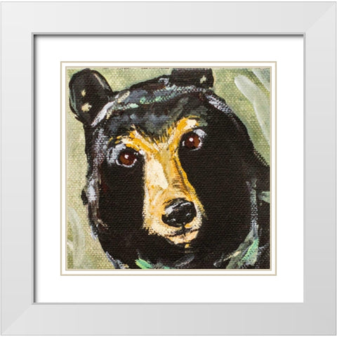 Black Bear White Modern Wood Framed Art Print with Double Matting by Strong, Molly Susan
