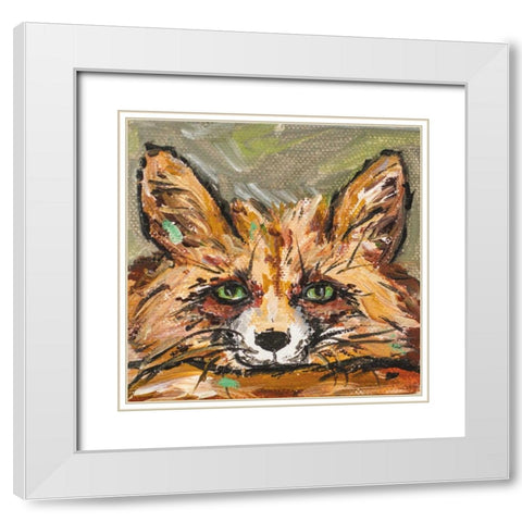 Fox White Modern Wood Framed Art Print with Double Matting by Strong, Molly Susan