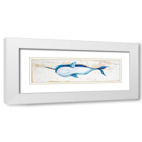 Narwhal White Modern Wood Framed Art Print with Double Matting by Strong, Molly Susan