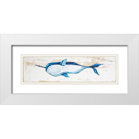 Narwhal White Modern Wood Framed Art Print with Double Matting by Strong, Molly Susan
