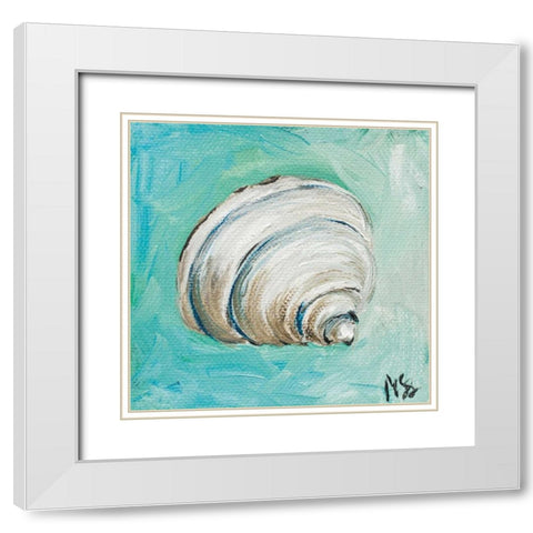 Shell White Modern Wood Framed Art Print with Double Matting by Strong, Molly Susan