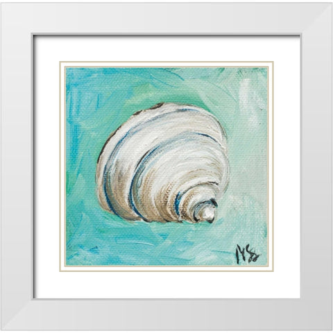 Shell White Modern Wood Framed Art Print with Double Matting by Strong, Molly Susan