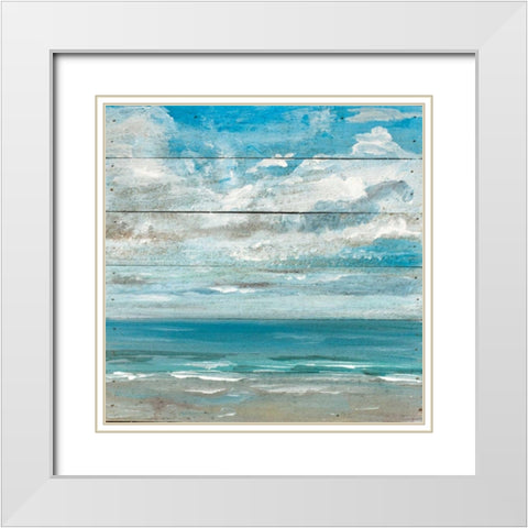 Ocean View II White Modern Wood Framed Art Print with Double Matting by Strong, Molly Susan