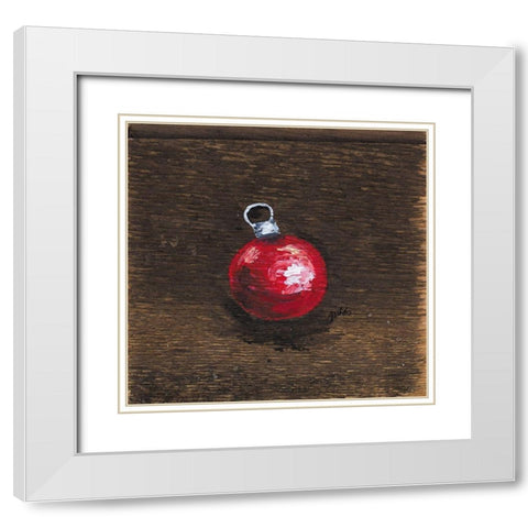 Red Bulb White Modern Wood Framed Art Print with Double Matting by Strong, Molly Susan