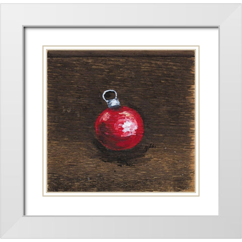 Red Bulb White Modern Wood Framed Art Print with Double Matting by Strong, Molly Susan