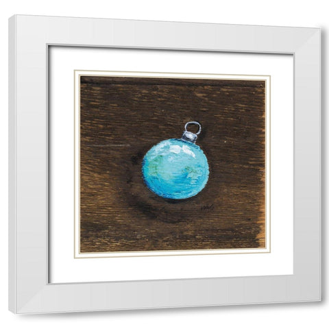 Blue Bulb White Modern Wood Framed Art Print with Double Matting by Strong, Molly Susan
