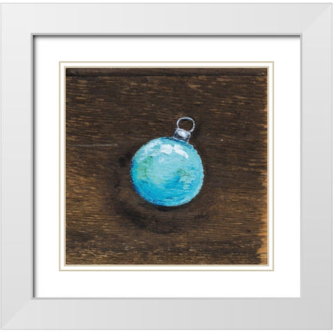 Blue Bulb White Modern Wood Framed Art Print with Double Matting by Strong, Molly Susan