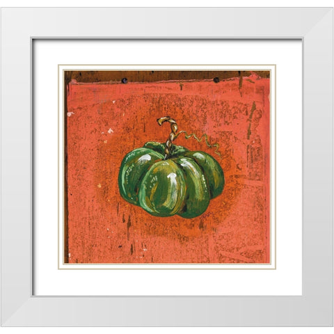 Green Pumpkin White Modern Wood Framed Art Print with Double Matting by Strong, Molly Susan