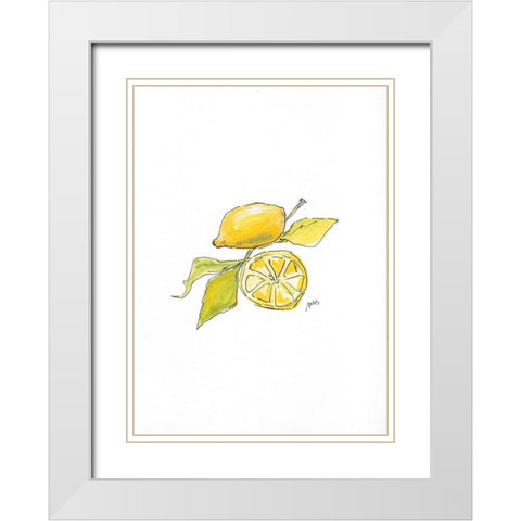 Lemon White Modern Wood Framed Art Print with Double Matting by Strong, Molly Susan