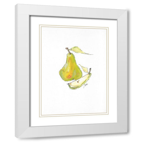 Pear White Modern Wood Framed Art Print with Double Matting by Strong, Molly Susan