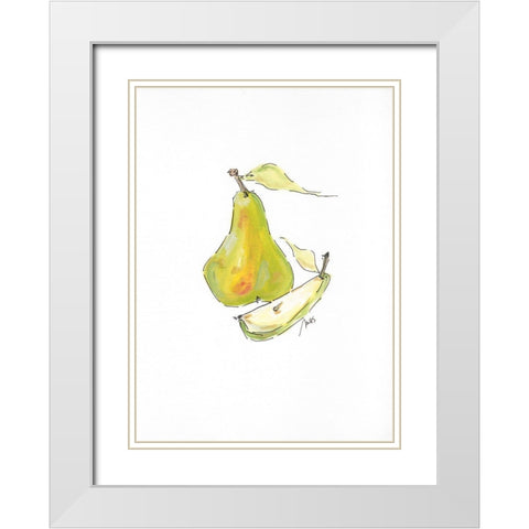 Pear White Modern Wood Framed Art Print with Double Matting by Strong, Molly Susan