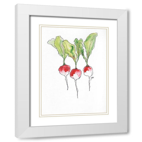 Radishes White Modern Wood Framed Art Print with Double Matting by Strong, Molly Susan
