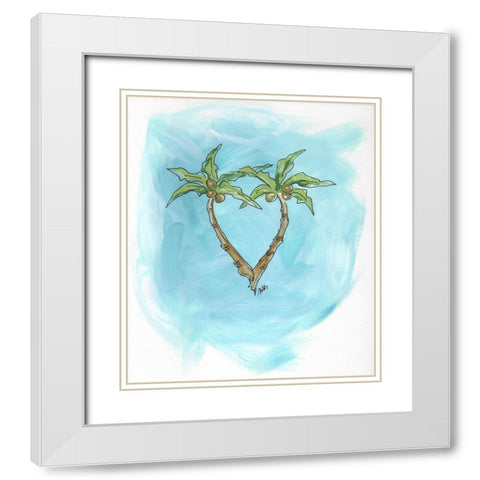Palm Trees White Modern Wood Framed Art Print with Double Matting by Strong, Molly Susan