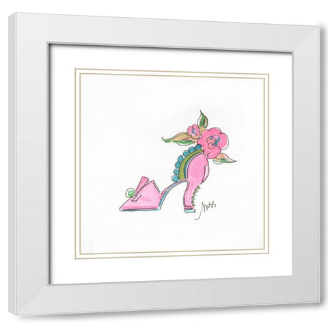 One Shoe White Modern Wood Framed Art Print with Double Matting by Strong, Molly Susan