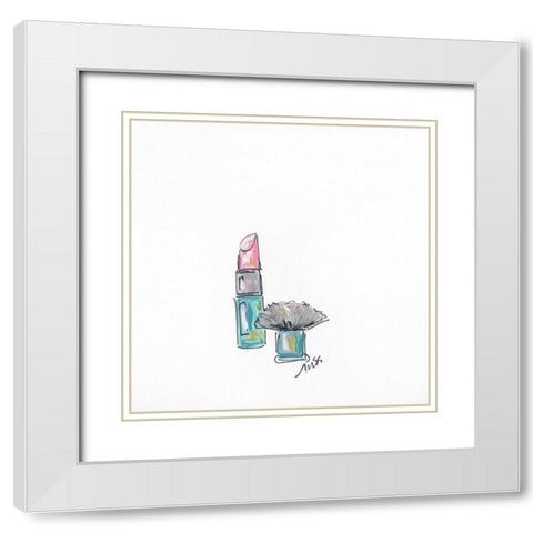 Make Up White Modern Wood Framed Art Print with Double Matting by Strong, Molly Susan