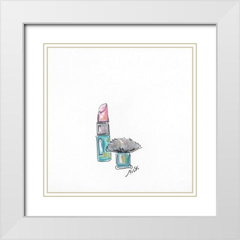 Make Up White Modern Wood Framed Art Print with Double Matting by Strong, Molly Susan