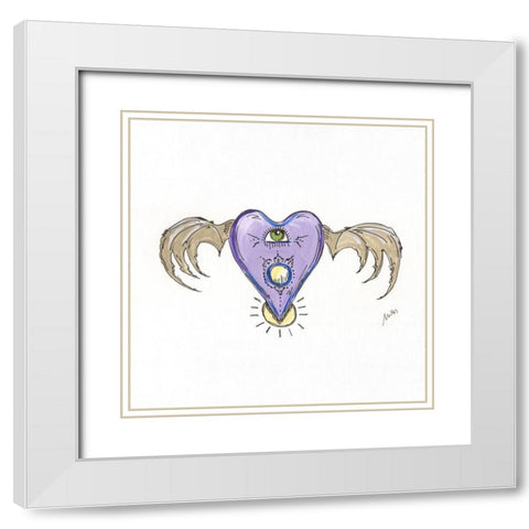 Cursor III White Modern Wood Framed Art Print with Double Matting by Strong, Molly Susan