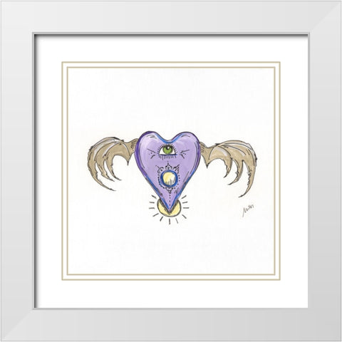 Cursor III White Modern Wood Framed Art Print with Double Matting by Strong, Molly Susan