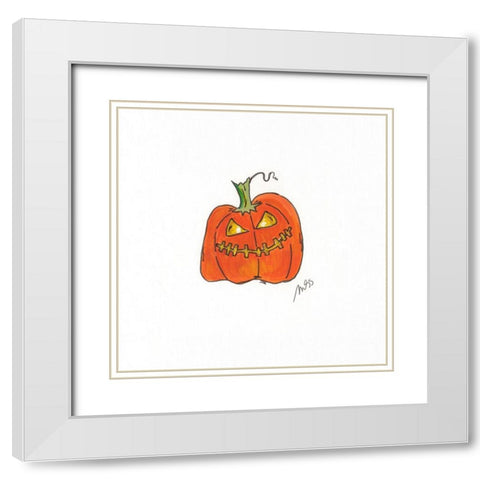 Jack O I White Modern Wood Framed Art Print with Double Matting by Strong, Molly Susan
