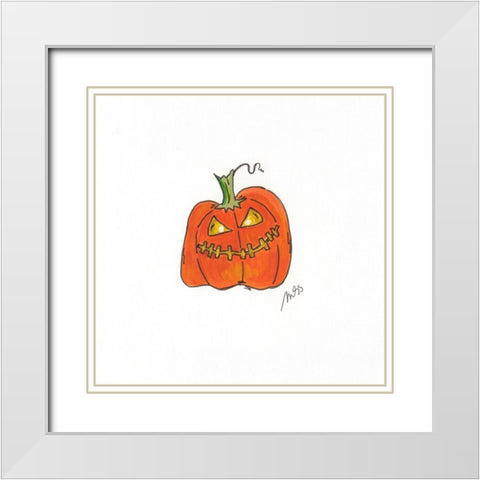 Jack O I White Modern Wood Framed Art Print with Double Matting by Strong, Molly Susan