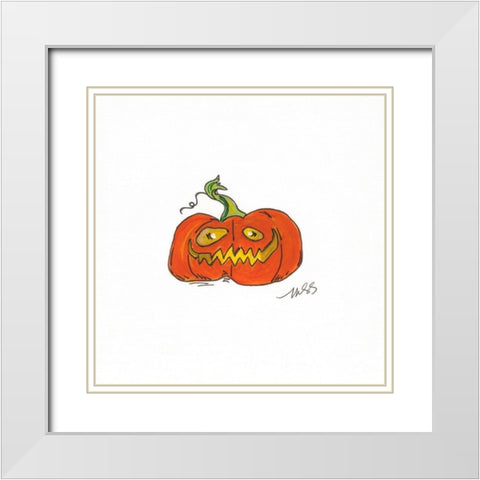 Jack O II White Modern Wood Framed Art Print with Double Matting by Strong, Molly Susan