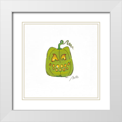 Jack O III White Modern Wood Framed Art Print with Double Matting by Strong, Molly Susan