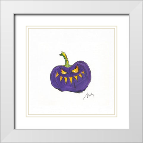 Jack O IV White Modern Wood Framed Art Print with Double Matting by Strong, Molly Susan