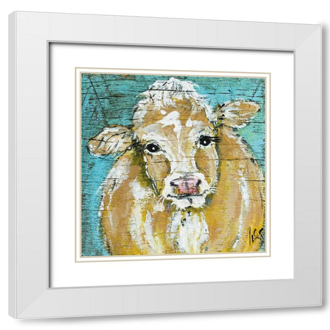 Blondie White Modern Wood Framed Art Print with Double Matting by Strong, Molly Susan