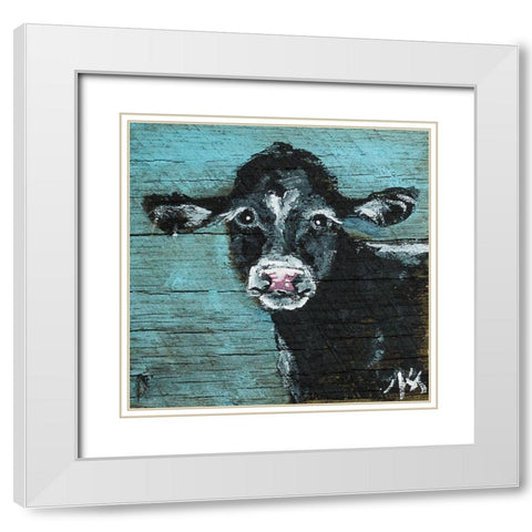 Black Beauty White Modern Wood Framed Art Print with Double Matting by Strong, Molly Susan